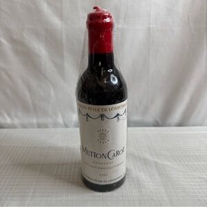 Vintage Wine Bottle Candle Mutton Carot Bordeaux 1991 9.5" NEW SEALED RARE
